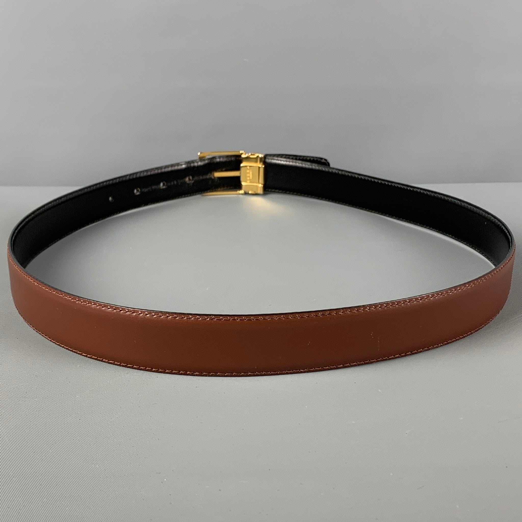 SULKA LEATHER BELT