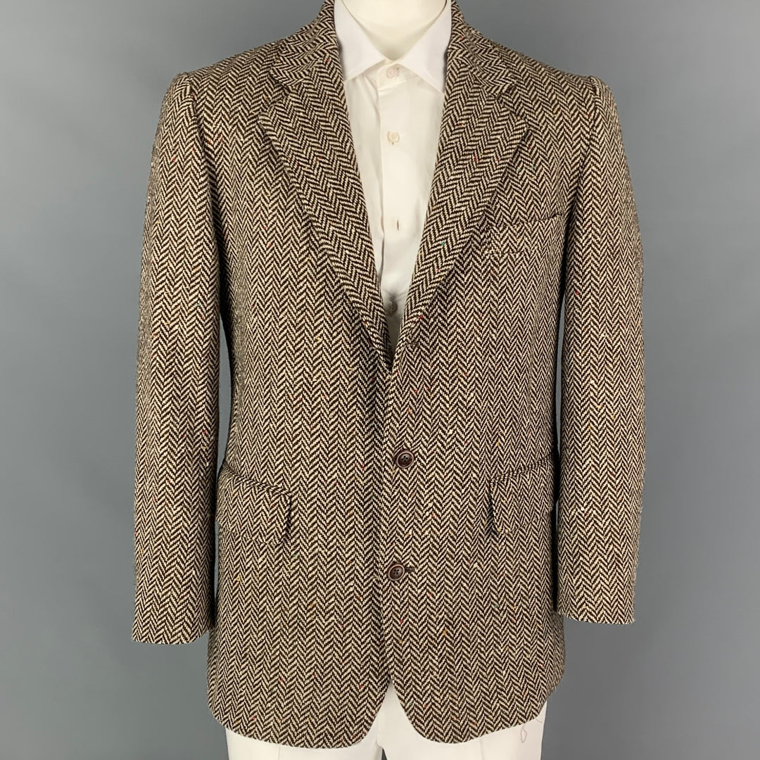 RRL by RALPH LAUREN Size 44 Brown & Beige Herringbone Wool Sport Coat