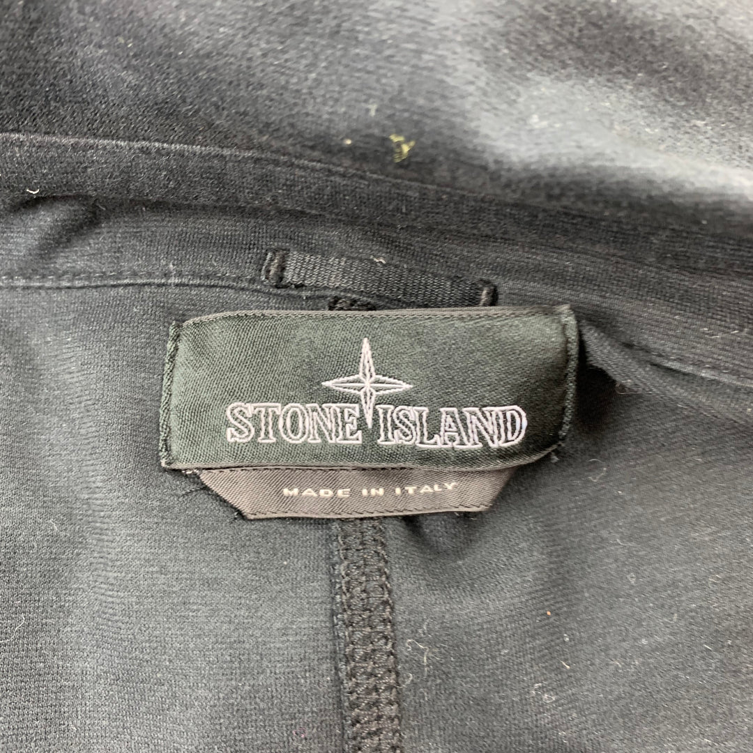 STONE ISLAND Shadow Project Size XL Black Cotton Long Windbreaker Jacket