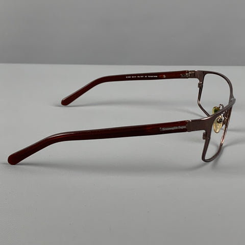 ERMENEGILDO ZEGNA Brown Acetate Metal Frames