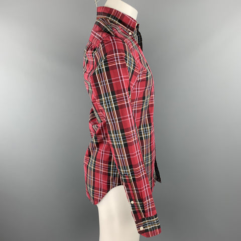 CLUB MONACO Size XS Red Plaid Cotton Button Up Long Sleeve Shirt