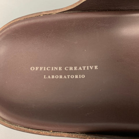 OFFICINE CREATIVE Sandales à glissière en cuir marron taille 9