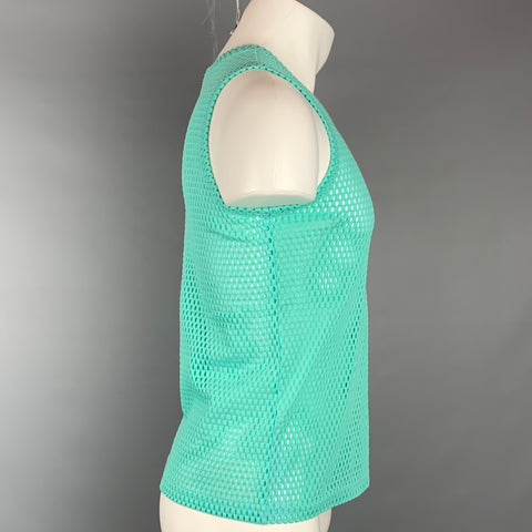 EVEREST ISLES Size L Aqua Mesh Cotton Blend Tank Top
