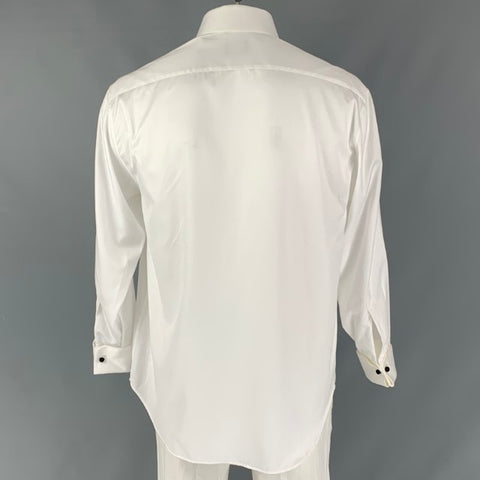 GIORGIO ARMANI Size XL Solid White Cotton French Cuff Long Sleeve Shirt