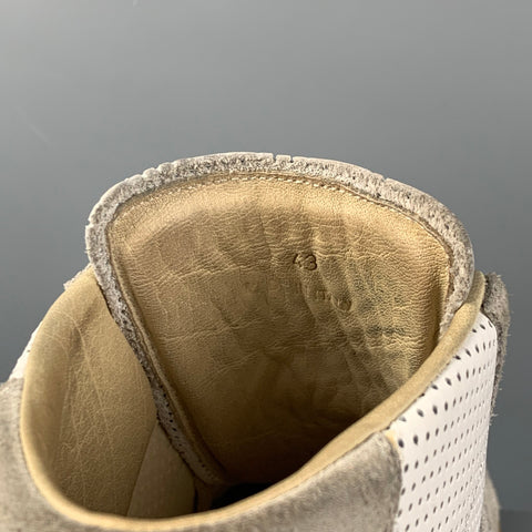 MAISON MARGIELA Size 10 White Natural Perforated Leather REPLICA Sneakers