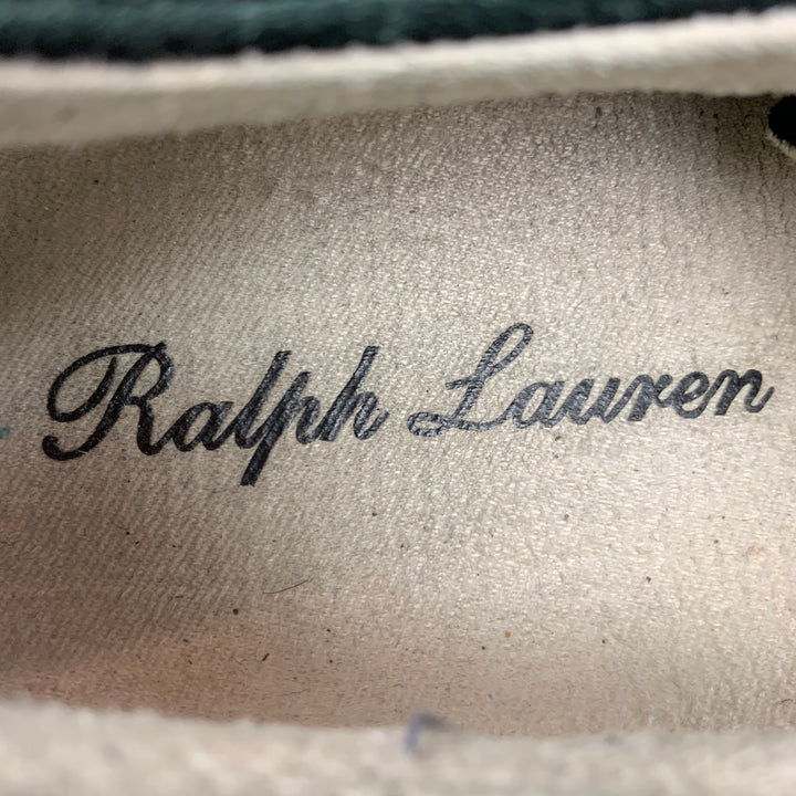RALPH LAUREN Size 9 Black & Cream Color Block Suede Sneakers