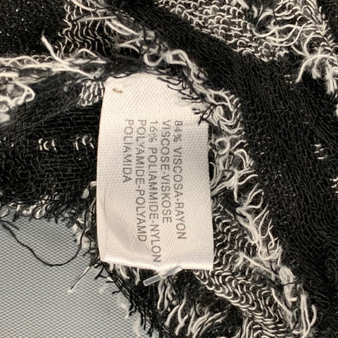 NOT LISTED Black White Woven Viscose Blend Scarf