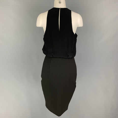 ELIZABETH and JAMES Size 4 Black Polyester Blend Two Tone Sleeveless Dress