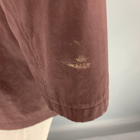 KENNETH COLE Size XL Burgundy Solid Polyester Trench Coat