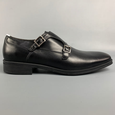 BRUNO MAGLI Size 8 Black Leather Double Monk Strap Loafers