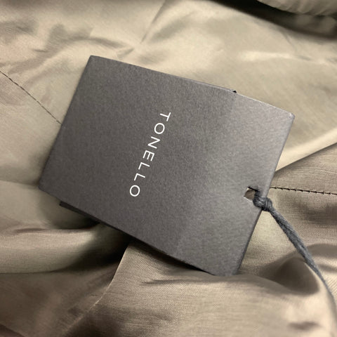 TONELLO Size 42 Slate Cotton Blend Notch Lapel Suit