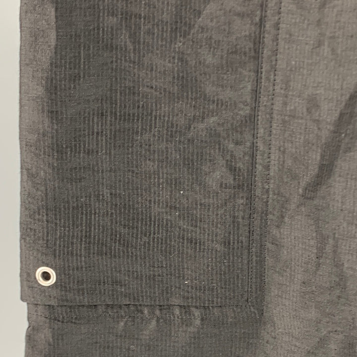 RICK OWENS SS23 Size 34 Black Textured Linen Nylon Drop-Crotch Casual Pants