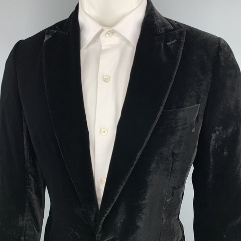D&amp;G by DOLCE &amp; GABBANA Taille 38 Manteau de sport à revers en velours noir