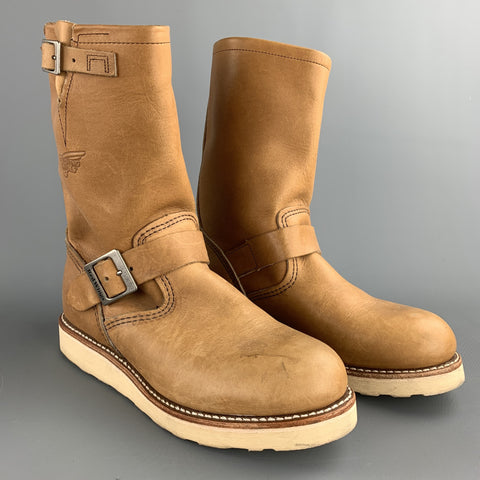 RED WING Size 7.5 Tan Leather Pull On Buckle Boots