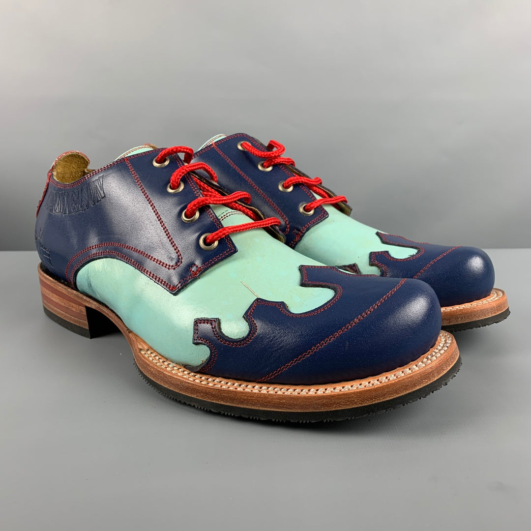 JOHN FLUEVOG Size 10 Blue Navy Leather Lace Up Shoes