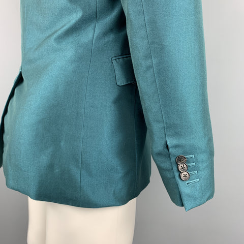 MARNI Size 38 Teal Wool Notch Lapel Sport Coat
