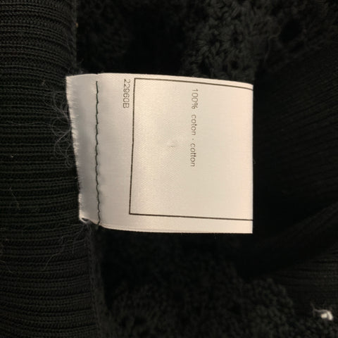 CHANEL 2003 Size 10 Black Knitted Cotton Long Cardigan