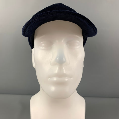 SAKS FIFTH AVENUE Navy Cotton Velvet Hat