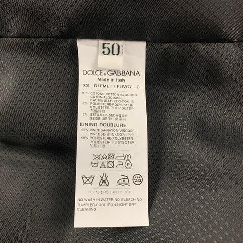 DOLCE & GABBANA Size 40 R Black Velvet Double Breasted 3 Piece Suit