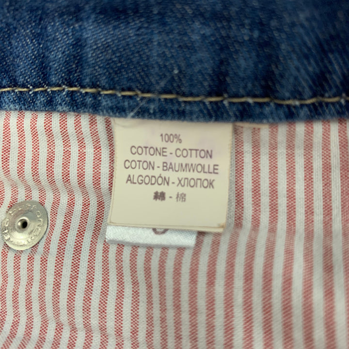 BRUNELLO CUCINELLI Size 34 Blue Washed Cotton Button Fly Jeans