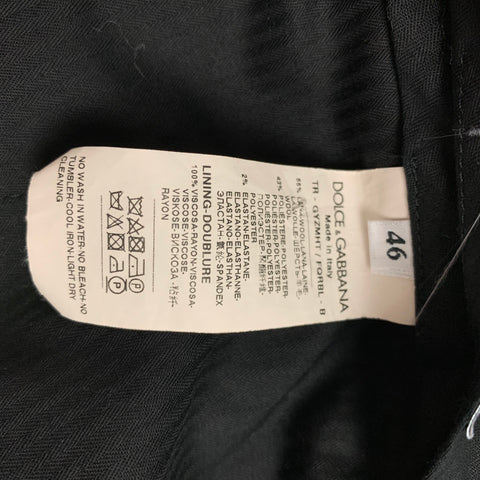 DOLCE & GABBANA Size 30 Gray Plaid Wool Polyester Pleated Dress Pants