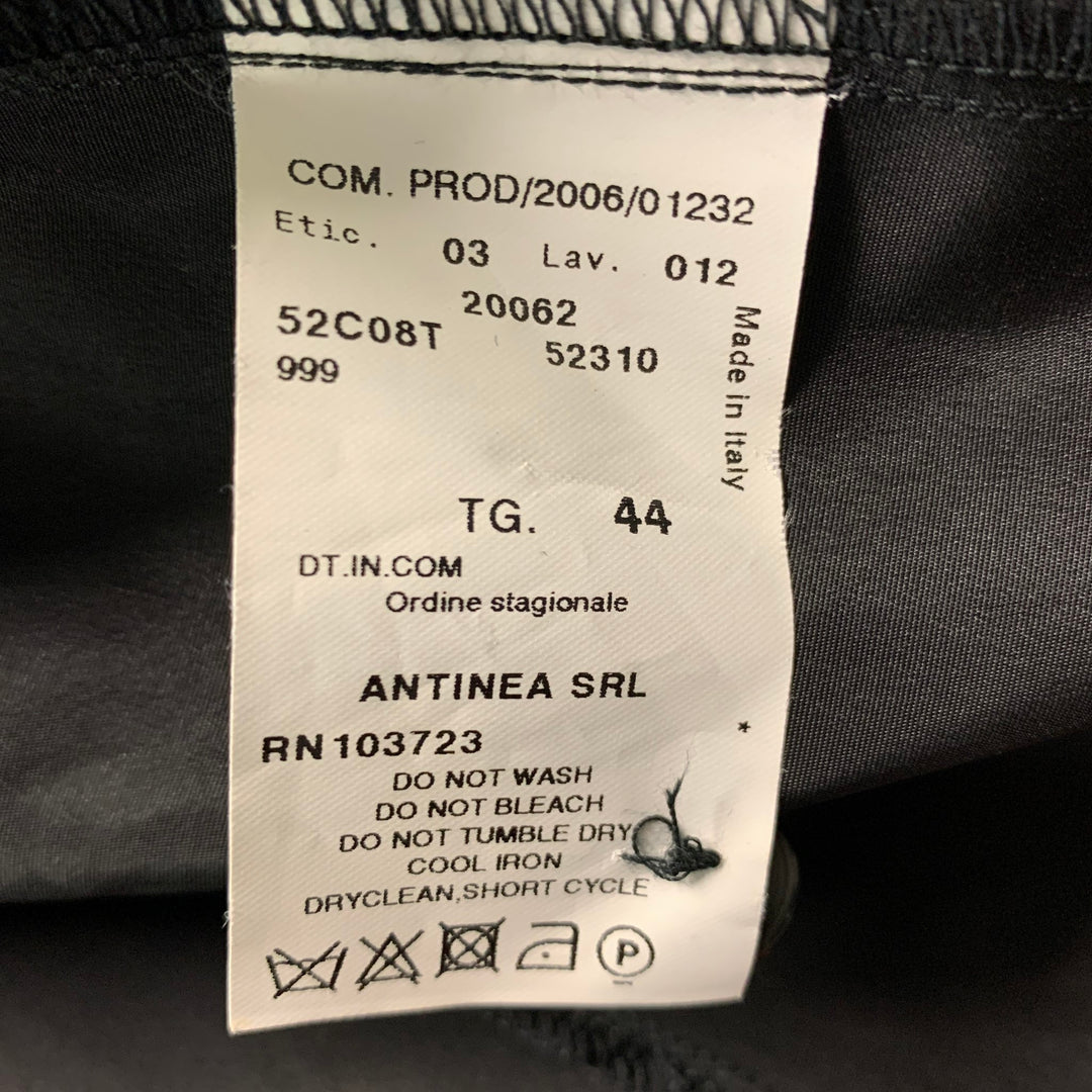 EMPORIO ARMANI Size 10 Black Acetate Blend Beaded Blouse