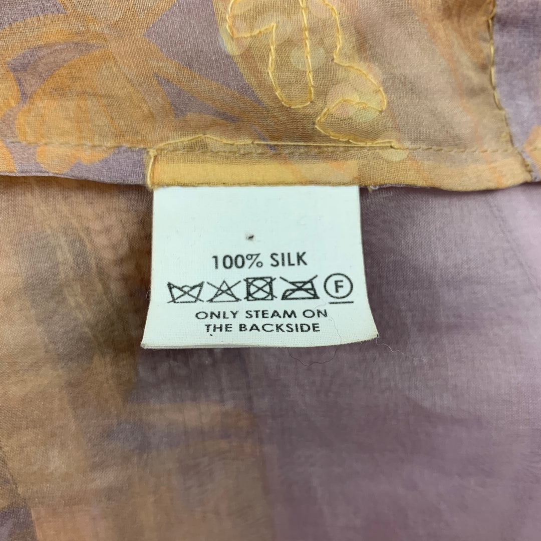 DRIES VAN NOTEN Size S Lavender & Gold Sequined Silk Blouse