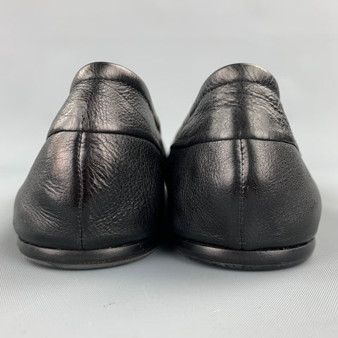 REED KRAKOFF Talla 7.5 Zapatos planos con punta de cuero en dos tonos en negro y beige
