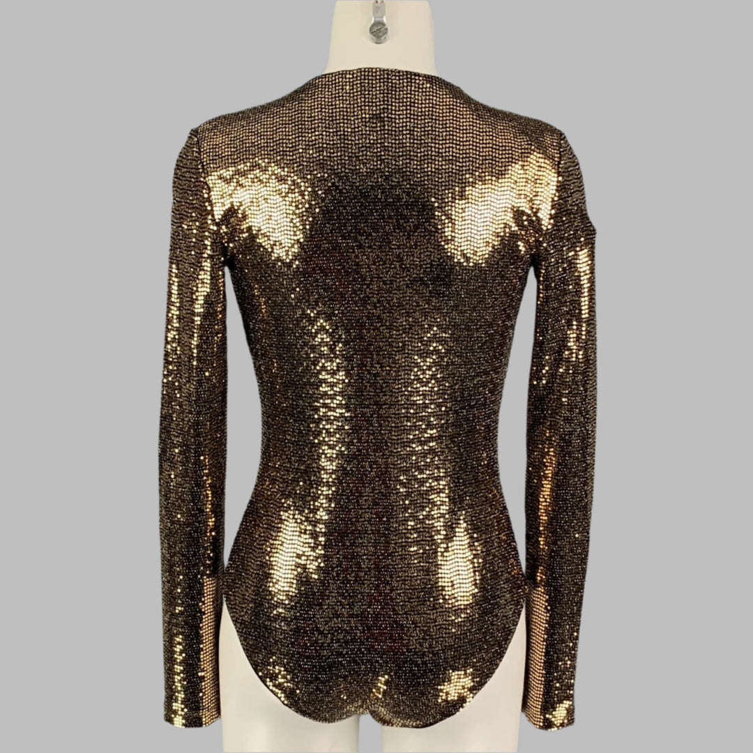 slim fit dress slacks Vintage Leo Narducci Iridescent Champagne Sequin Dress – Recess main image 1