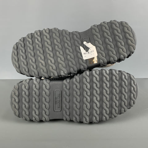 THOM BROWNE Size 11 Gray Taupe Leather Winter Boots