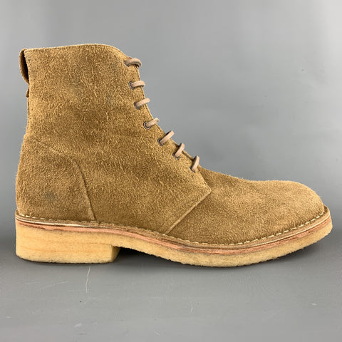 RAG & BONE Size 10 Tan Textured Military Lace Up Boots