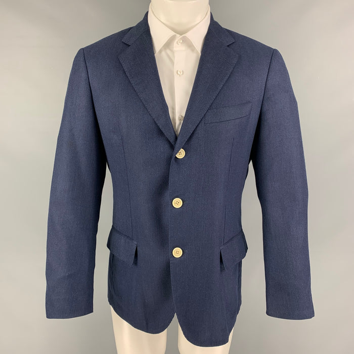 LORO PIANA Size 38 Blue Cashmere Single Breasted Sport Coat