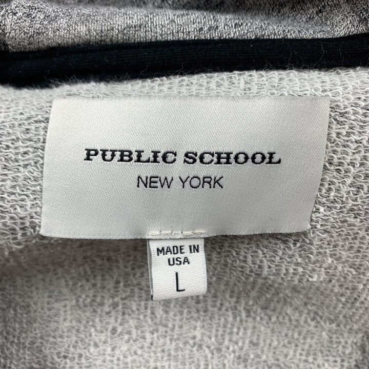 PUBLIC SCHOOL Size L Grey Heather Cotton Hooded Sweatshirt