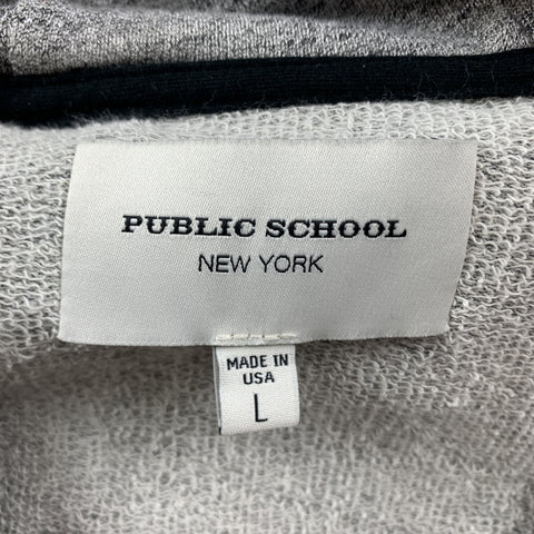 ÉCOLE PUBLIQUE Taille L Sweat à capuche en coton chiné gris