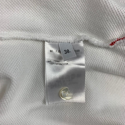 THOM BROWNE Size 2 White & Red Pique Cotton T-Shirt