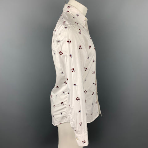 LIBERTY OF LONDON Size S White Embroidery Cotton Button Up Long Sleeve Shirt