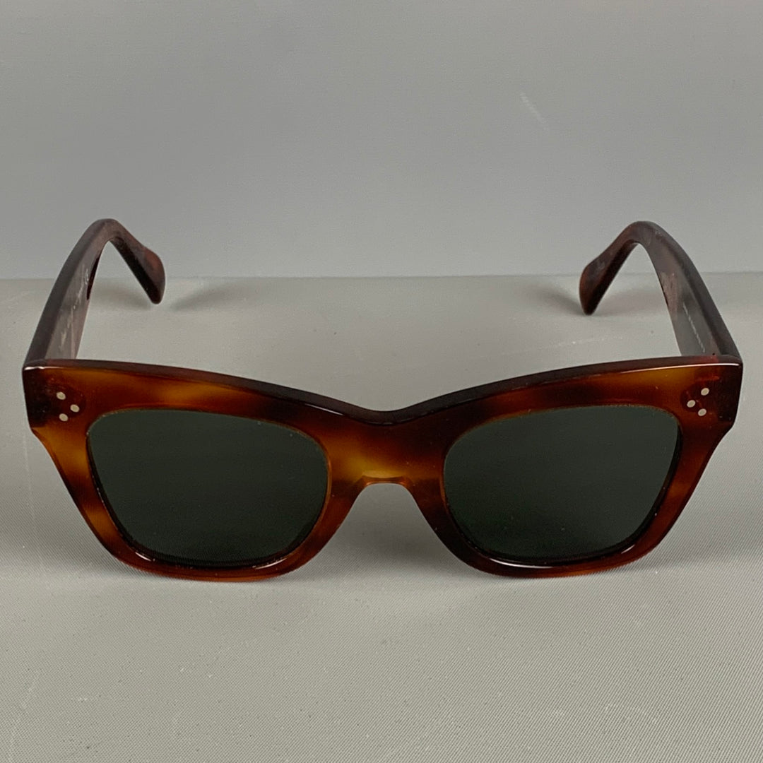 CELINE Brown Tortoise Shell Acetate Sunglasses