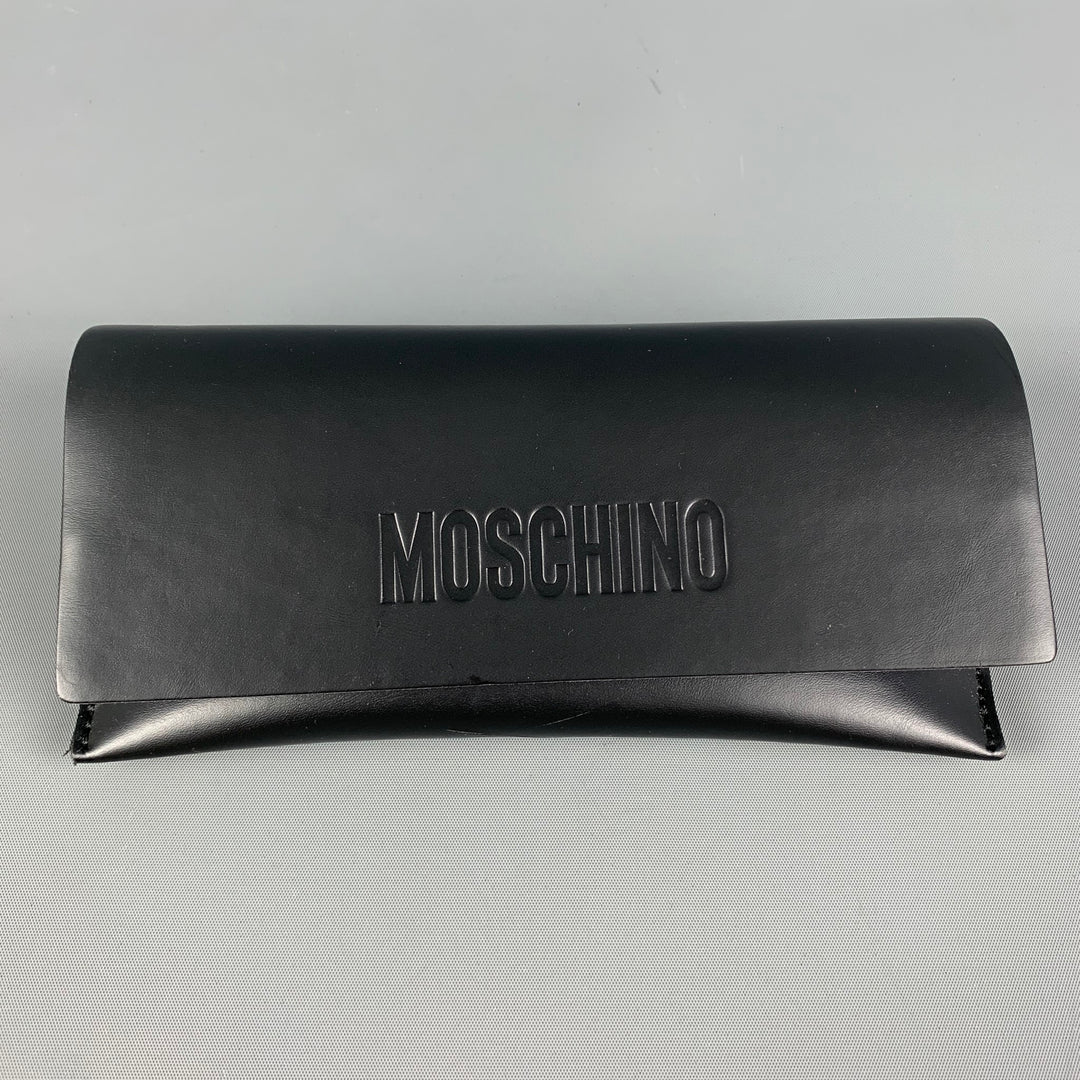 Gafas de sol rectangulares de metal negro dorado MOSCHINO