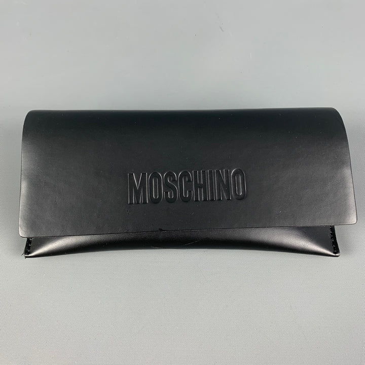 Gafas de sol rectangulares de metal negro dorado MOSCHINO