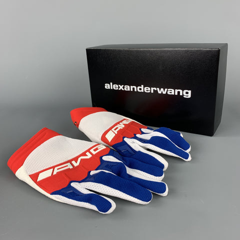 ALEXANDER WANG Size M Blue & Red Polyamide Blend Gloves