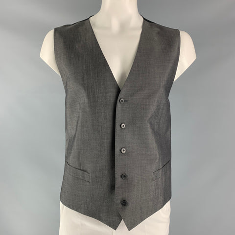DOLCE & GABBANA Size 48 Solid Wool , Mohair &  Silk Buttoned Vest