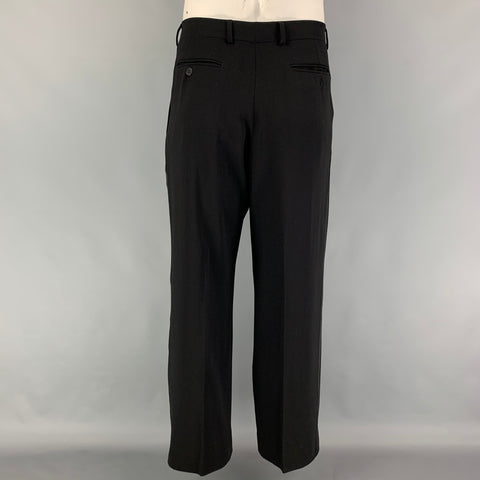 EMPORIO ARMANI Size 44 Black Wool Peak Lapel Tuxedo Suit