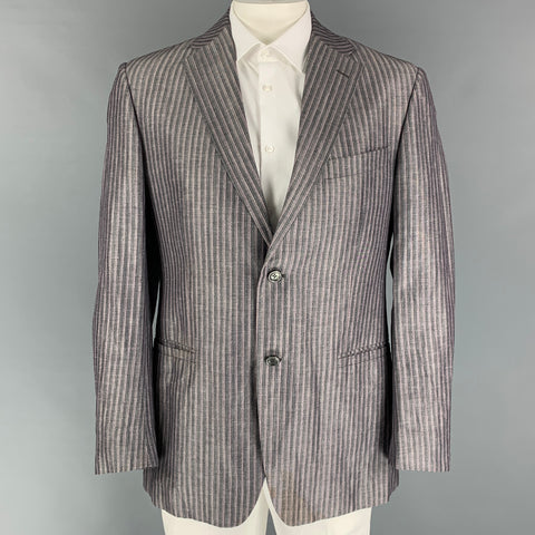 VERSACE COLLECTION Size 44 Regular Lavender Pink Stripe Sport Coat