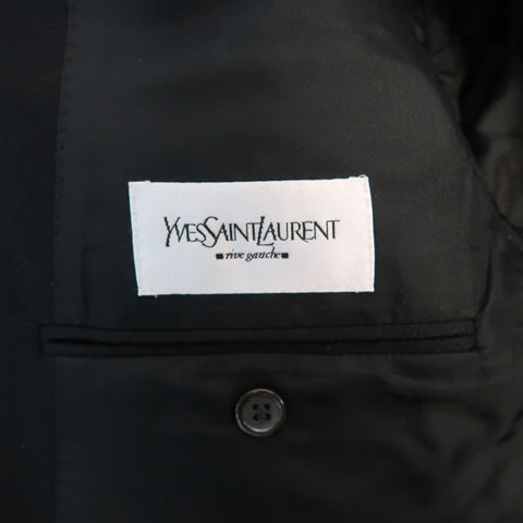 YVES SAINT LAURENT Rive Gauche 42 Regular Black Wool Felt Notch Lapel Suit