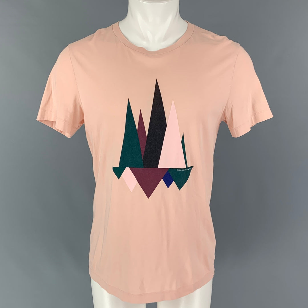 RON DORFF Taille M T-shirt en coton graphique rose