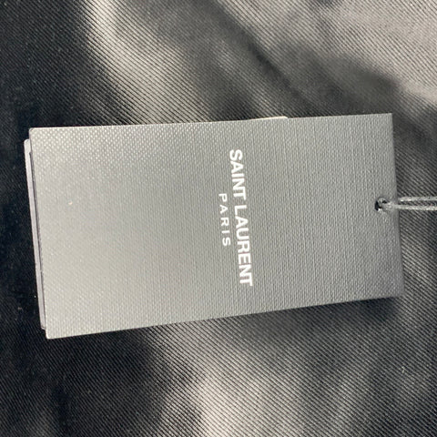 SAINT LAURENT Size 46 Black Leather Motorcycle Jacket