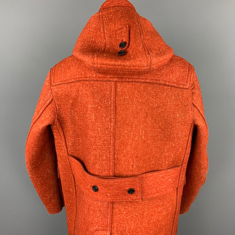 BURBERRY PRORSUM F/W 2011 Size 40 Orange Heather Wool Toggle Closure Coat