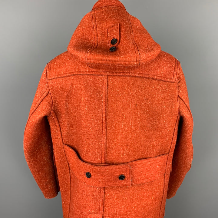 BURBERRY PRORSUM F/W 2011 Taille 40 Manteau de fermeture à bascule en laine chinée orange