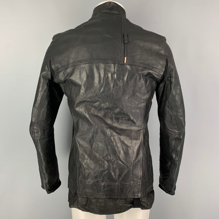 BORIS BIDJAN SABERI Size M Black Leather Zip Up Jacket