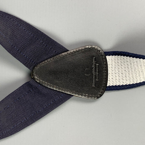 ERMENEGILDO ZEGNA Navy Print Silk Suspenders
